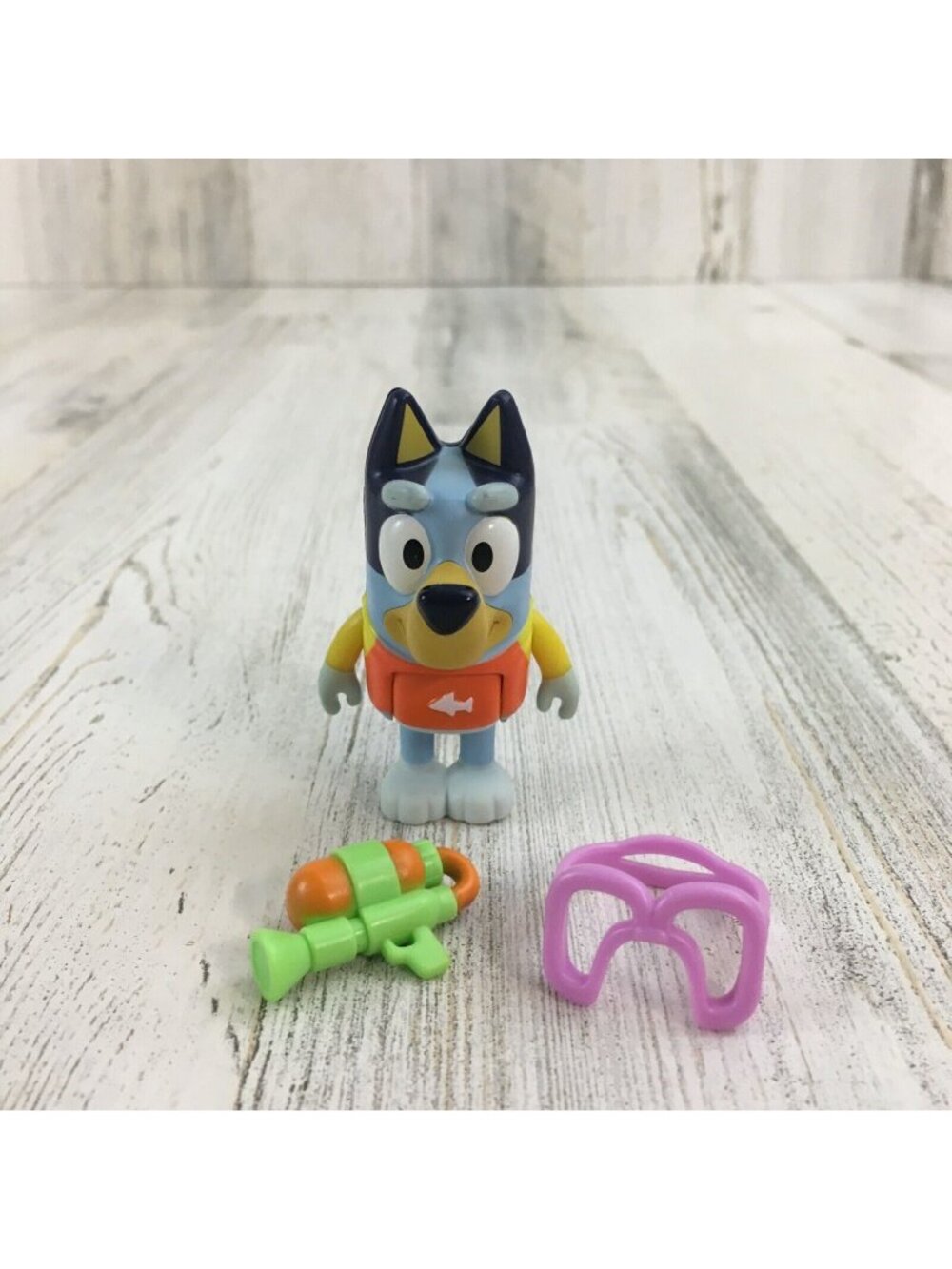 Bluey Heeler Figure Pink Goggles Orange Swim Suit Rashie Pool Beach Day NEW